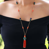 Gradiva Coral Glow | Diamond Necklace | 18K Gold