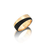 Gradiva Midnight Lustre | Carbon Fiber Gold Ring | 18K Gold