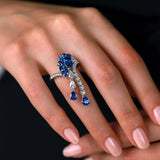 Gradiva Royal Sapphire | Diamond Sapphire Ring | 18K Gold