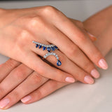 Gradiva Royal Sapphire | Diamond Sapphire Ring | 18K Gold