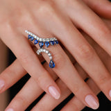 Gradiva Royal Sapphire | Diamond Sapphire Ring | 18K Gold