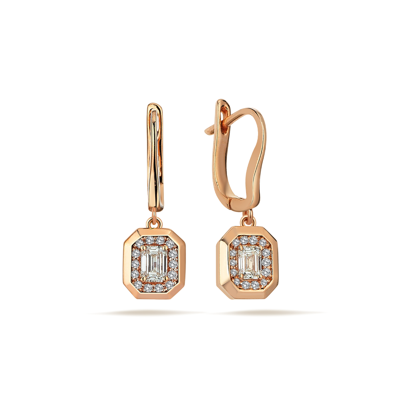 Gradiva Baguettes | Diamond Earrings | 18K Gold