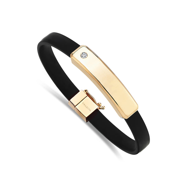 Gradiva Midnight Glory | Men's Diamond Bracelet | 14K Gold