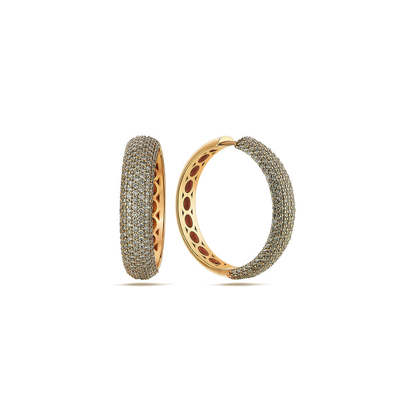 Gradiva Pavé Hoops | Diamond Earrings | 14K Gold