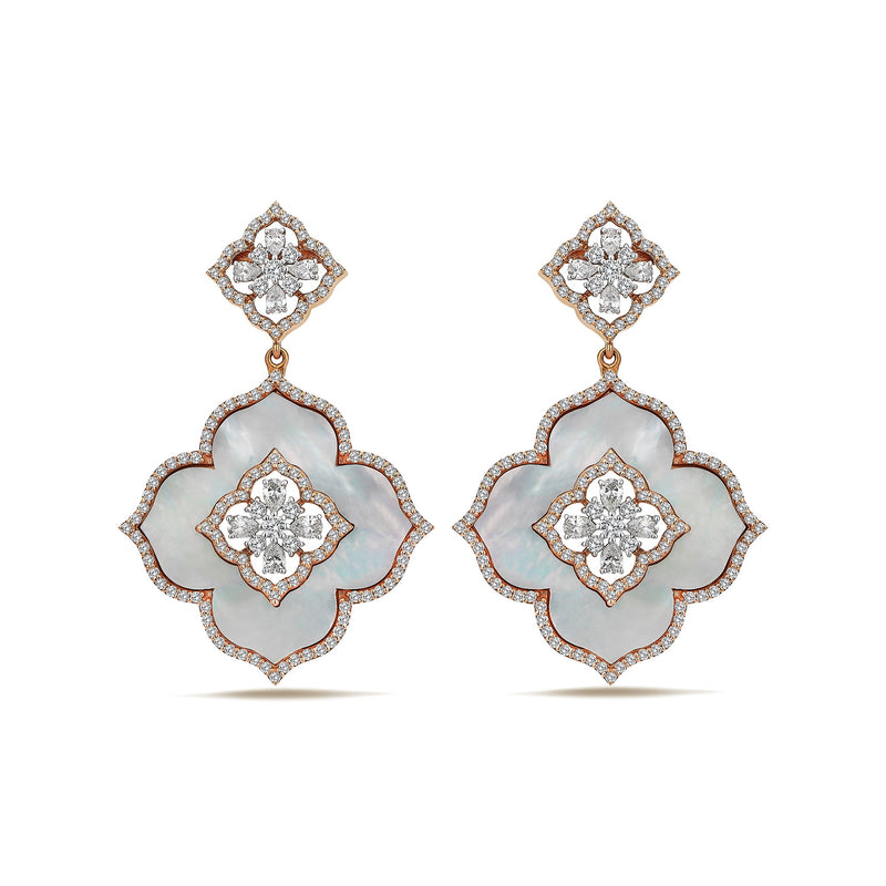 Gradiva Mother of Pearl | Diamond Earrings | 18K Gold