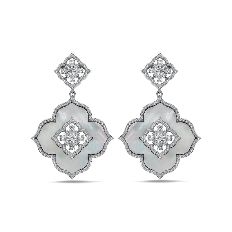 Gradiva Mother of Pearl | Diamond Earrings | 18K Gold