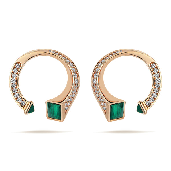 Gradiva Malachites | Diamond Earrings | 18K Gold