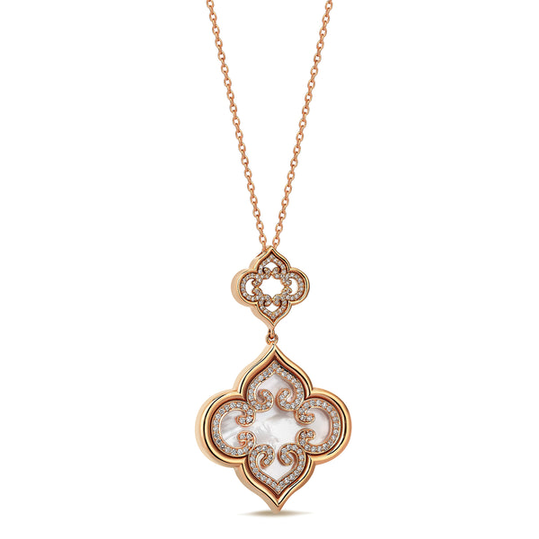 Gradiva Mother of Pearl | Diamond Pendant | 18K Gold
