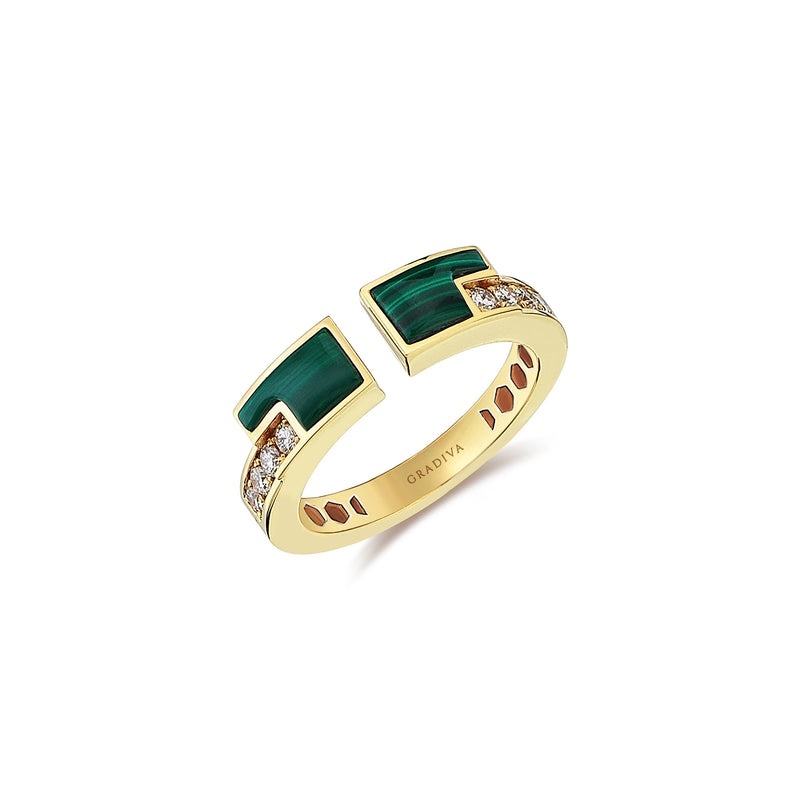 Gradiva Malachites | Diamond Ring | 18K Gold