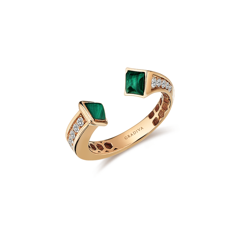 Gradiva Malachites | Diamond Ring | 18K Gold