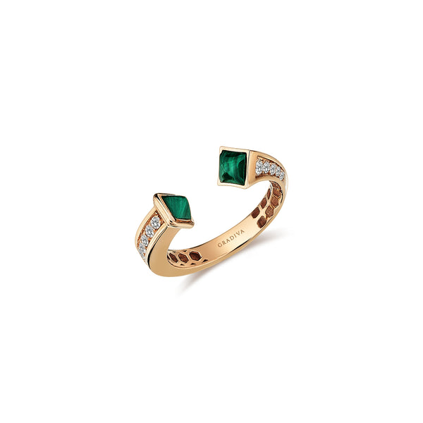 Gradiva Malachites | Diamond Ring | 18K Gold