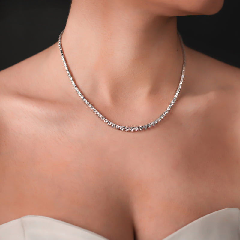 Gradiva Tennis Necklace | Diamond Necklace | 18K Gold